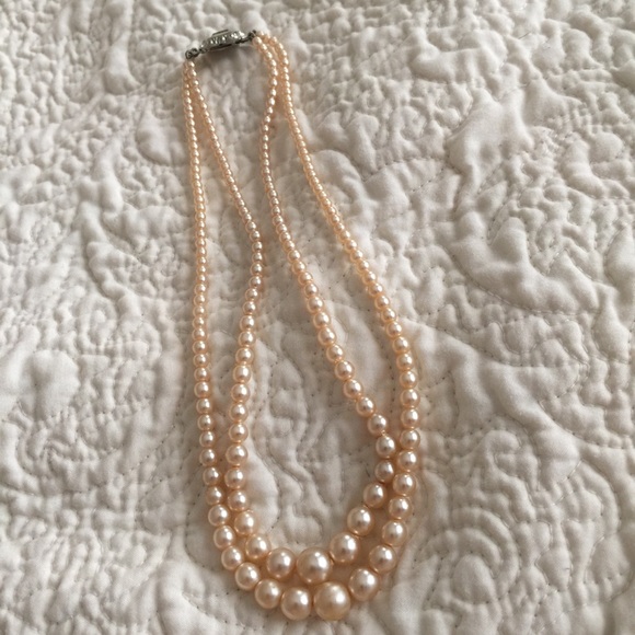 Vintage Faux Double Strand Necklace - Picture 2 of 4